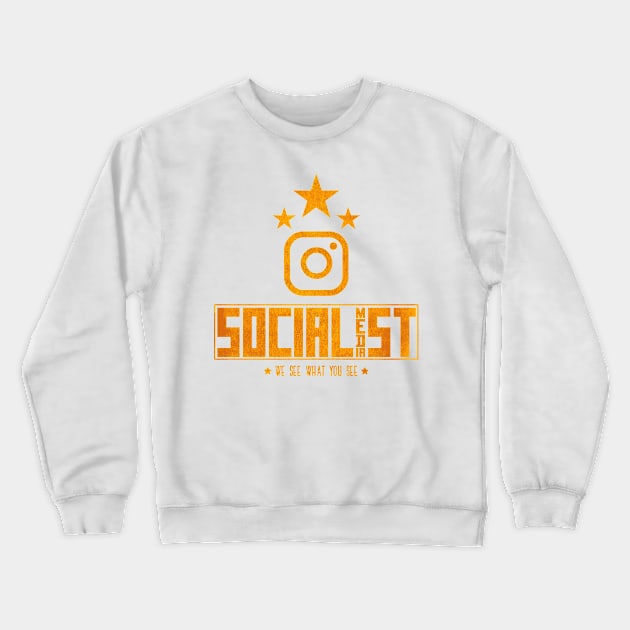 Socialist Media Instagram Crewneck Sweatshirt by Daribo